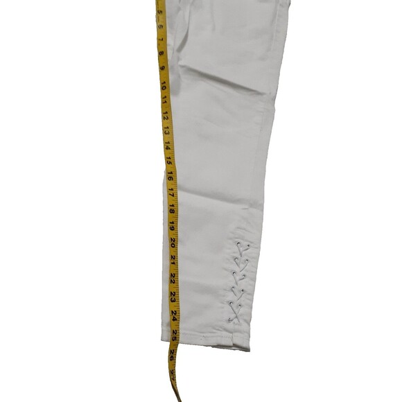 Jennifer Lopez White Mid Rise Skinny Ankle Straight Jeans Size 8 # 12 - Picture 5 of 8